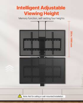 Vevor 197988125952 Motorized Tv Lift Stand Mount Bracket With Remote Control For 32-70 In