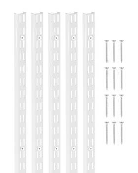 Lz02 Vevor Shelf Pilaster 60-inch 5 Pack Dual Track And White