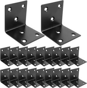 Vezuifoo 797444360592 20 Pcs Corner Brace 2 X Inch Stainless Steel L Bracket Heavy Black