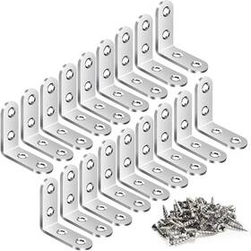 Vicuna R 607535829702 18pcs L Bracket Stainless Steel Corner Brace For Wood Metal 40 Mm Silver