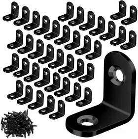 Vicuna R 669936837359 40pcs L Brace Black Small Brackets For Wood Stainless Steel 20 Mm