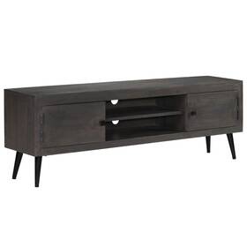 245910 Vidaxl Tv Cabinet Brown Mango Wood 55.1 X 11.8 17.7 In