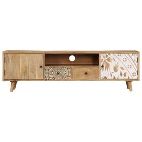 249856 Vidaxl Tv Stand Multicolor Solid Mango Wood 55.1 In