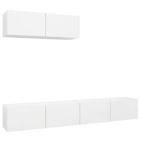 3078703 Vidaxl Tv Cabinet Set Wall-mounted 2 Pcs Engineered Wood Entertainment Storage