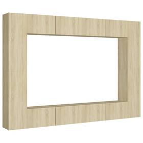 3078985 Vidaxl Tv Cabinet Set Wall-mounted Engineered Wood Rectangular