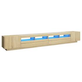 3081925 Vidaxl Tv Cabinet Set With Led Strip Lights 3 Pcs Engineered Wood Wall-mounted