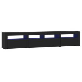 3152731 Vidaxl Tv Cabinet With Led Strip Lights Engineered Wood Living Room Storage