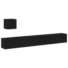 3333061 Vidaxl Tv Cabinet Set Wall-mounted Engineered Wood Entertainment Center Unit