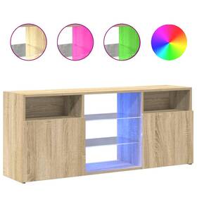 804304 Vidaxl Modern Tv Stand With Led Ambient Lighting - Artisan Oak Design