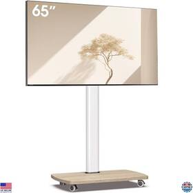 B0dl91b2h6 Visit The Aokcos Store Rolling Tv Stand For 32 Inch -65 Tvs - Mobile Cart 8-height Adjustable Swivel