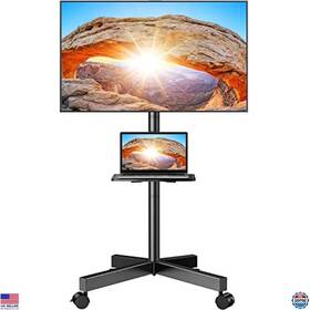 Pgtvmc06 Visit The Perlegear Store Mobile Rolling Tv Stand For 23-60 Inch Tvs Adjustable Height