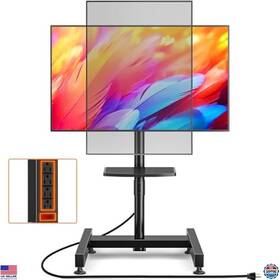 B0dznwd6nv Visit The Tvon Store Adjustable Rolling Tv Stand With Mount And Power Outlet - Fits 13-50 Inch Tvs