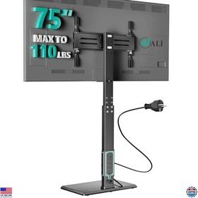 B0crkmdsjv Visit The Wali Store Tall Tv Stand With Power Outlet Adjustable Swivel Mount For 32-75 Inch Tvs