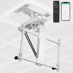 Vivo 840408806923 White Electric Motorized Flip Down Drop Ceiling Tv Mount 32 Inch To 70 Screen