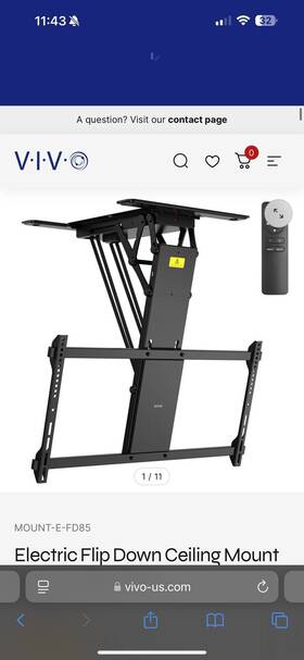 Mount-e-fd85 Vivo Motorized Flip Down Pitched Roof Ceiling Tv Mount For 40 Inch To 85 Screen
