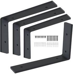 Voovoo 779283300250 12 Inch Shelf Bracket Heavy Duty L X 8 Black