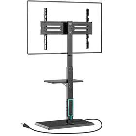 Wali 811278026483 Universal Floor Tv Stand Mount With Power Outlet And Remova