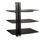 Wali Floating Shelf With Strengthened Tempered Glass For Dvd Players Cable Boxes 811278020290