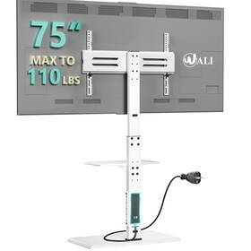 Tvdvd-6pw Wali Floor Tv Stand With Power Outlet And Av Shelf Tall Mount For 32-75 Inch