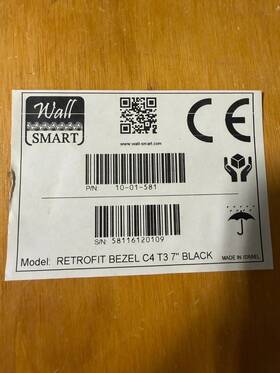 Wall Smart 10-01-581 Retrofit Bezel C4 T3 7 Inch Black
