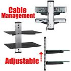 Wall Under Xbox Bracket Mount 2 Tv Game System Dual Tier Glass Shelves Shelf