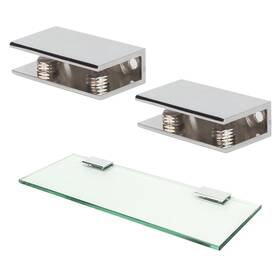 Wanxiang Wxblj-w162 Glass Shelf Brackets Wall-mounted 3/8 Inch 2pcs Polished Chrome