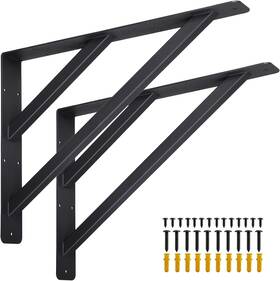 Zj-7d5v Wdwlbsm 2pcs Heavy Duty Shelf Bracket Countertop 16 Inch X12 X2 Black