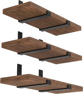 18405132 Wekis 12 Inch Heavy Duty Floating Shelf Bracket Wall Mounting Black