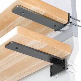 Sf-l-8-4 Wildnut Heavy Duty Shelf Brackets 8 Inch 1/5 Thick 4 Pack Floating Black