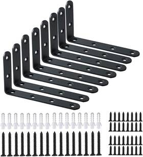 Wx0.78 Winker 8011579587078 Corner Brace 8 Pcs Shelf Bracket Heavy 5 Inch Lx3 W Black