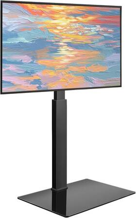 40202 Wkwker Floor Tv Stand For 27-65 Inch Led Screen Adjustable With Mount Black