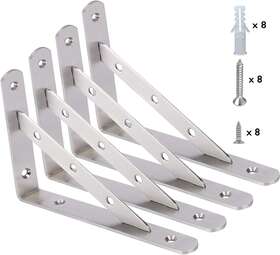 Wszd 303277240163 Wszda 10 Inch Shelf Brackets 4 Pieces Of Stainless Steel 9.8 X 5.9