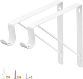 Ys003-01 Yarssihha 2 Pack Closet Rod Bracket 12 X 10.4 Inch Wall Mounted White