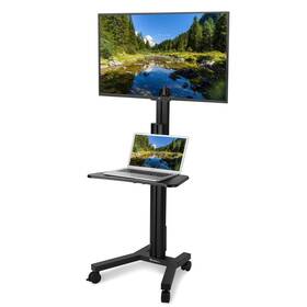 41pcm006-tv-06 Yescom Rolling Tv Stand Mobile Cart For 32 Inch To 65 Lcd Led Screen Office