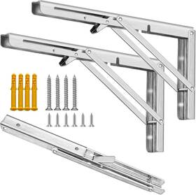 Ldfb-s8 Yewlaca 8 Inch Folding Shelf Brackets Heavy Duty Stainless Steel 2pcs-8inch Silver