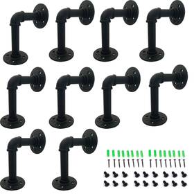 Yuanshikj 703327435851 10pc 3.9 Inch X5.9 Industrial Pipe Shelf Black