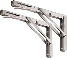 Yumore 682838673375 Folding Shelf Brackets 12 Inch Max Load 330lb Heavy Duty Silver