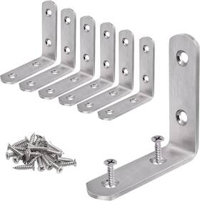 Ym-jm-3 Yumore 65 65-6 L Bracket Corner Brace 6pcs 65x65mm Joint 2.56 Inch X2.56 Brushed Nickel
