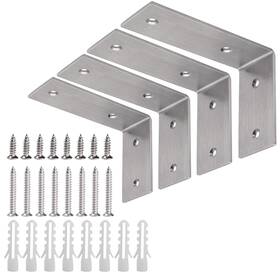 Ym-l-5 Yumore L Brackets Heavy Duty 5x3x1.8 Inch 5 X3 X1.8 Brushed Nickel