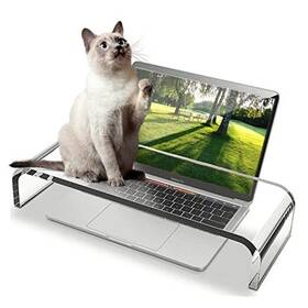 1525-001 Zeayifa Clear Acrylic Monitor Stand Keyboard Cover Protector Anti-cat Prevent Cats