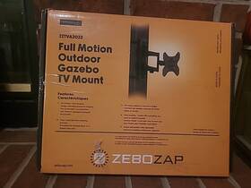 Zztva2022 Zebozap Diy No Drill Full Motion Outdoor Patio Porch Gazebo Tv Mount