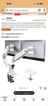 Huanuo Dual Monitor Desk Mount Stand White Vesa 75X75/100X100 Tilt Swivel. Fixed Price $41.50.