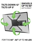 Sanus Full-motion Wall Mount For Amazon Fire Tvs 50"- 82" MFLF1-B2 Max 110 Lbs. Fixed Price $59.99.