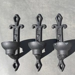 3 Vintage Midwest 8 1/2 Cast Iron Candle Holder Colonial Gothic Wall Sconce. Fixed Price $28.50.