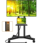 Tavr Rolling Tv Stand With Power Outlet, Mobile Upgraded Wheels Fo. Fixed Price $76.99.
