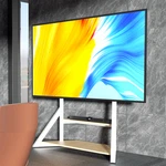 Unho Universal 40-100" Heavy Duty Floor Tv Stand Artistic Mount Wooden Base. Fixed Price $109.95.