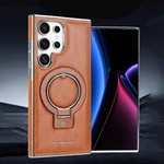 For Samsung Galaxy S25 Ultra S24 Safe Magnetic Ring Stand Case Leather Cover. Fixed Price $16.69.