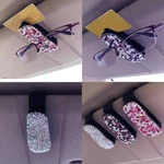 Us 3 Pack Rhinestone Universal Car Sunglasses Eyeglass Visor Holder Clip. Fixed Price $7.39.