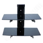 Dual Glass Av Shelf Wall Mount 22 Lb Fixed Tempered Under Tv Bracket. Fixed Price $27.05.