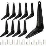 Uenhoy 10 Pack Black Shelf Brackets 4 X 3 Inch Metal Floating .... Fixed Price $13.23.